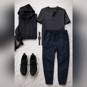 Projek Raw navy blue jogger pants in a comfortable classic fit